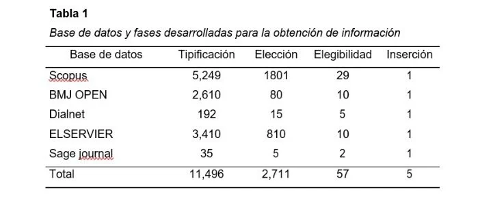 Base de datos y fases desarrolladas para la obtención de información